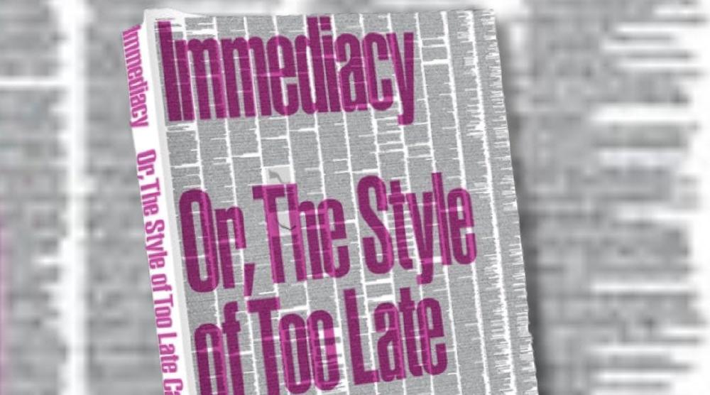 The cover of Anna Kornbluh’s book, Immediacy.